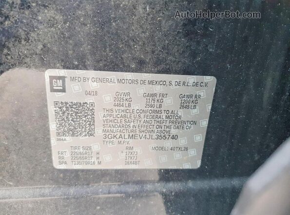 3GKALMEV4JL355740 2018 GMC TERRAIN Black Vista interior de 360 grados