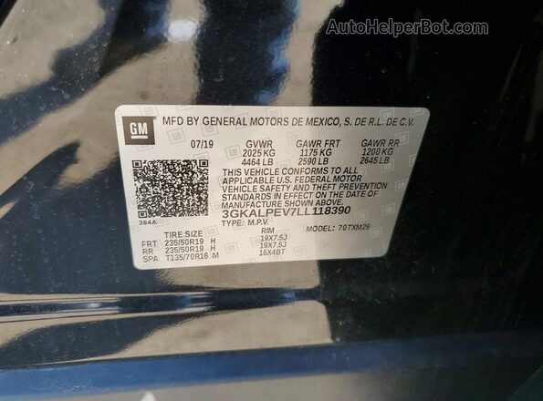 3GKALPEV7LL118390 2020 GMC TERRAIN Black Շարժիչի բաժամունքի տեսք