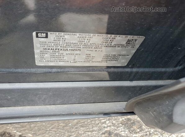 3GKALPEX0JL192975 2018 GMC TERRAIN Charcoal Панорамний вид салону 360°
