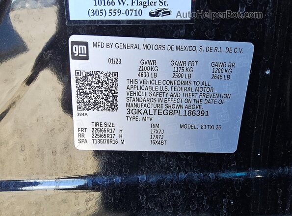 3GKALTEG8PL186391 2023 GMC TERRAIN Black Շարժիչի բաժամունքի տեսք