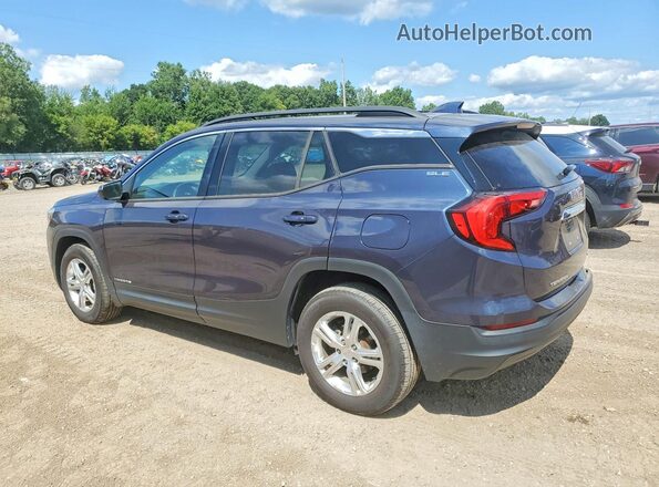 3GKALTEV0JL384372 2018 GMC TERRAIN Blue Trasero izquierdo
