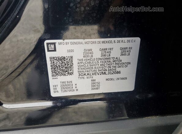 3GKALVEV2ML312086 2021 GMC TERRAIN Black VIN კოდის სტიკერის ხედი