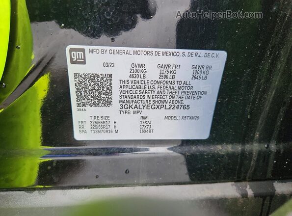 3GKALYEGXPL224765 2023 GMC TERRAIN Черный Панорамный вид салона 360°