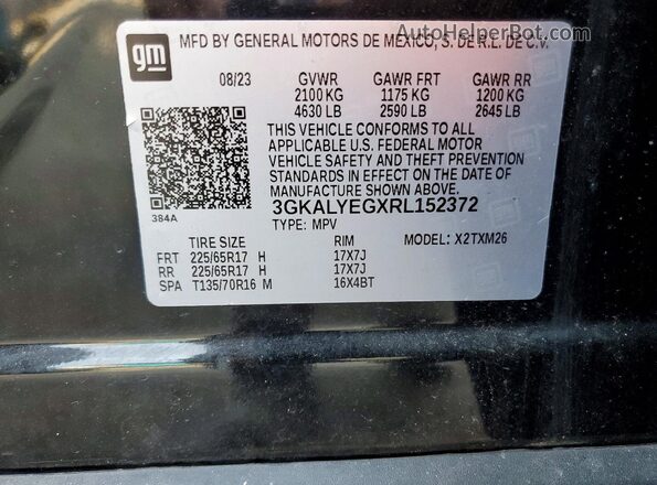 3GKALYEGXRL152372 2024 GMC TERRAIN Black VIN կոդի պիտակի տեսք