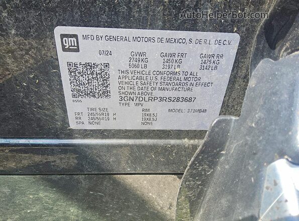 3GN7DLRP3RS283687 2024 CHEVROLET EQUINOX Black Vista del compartimento del motor