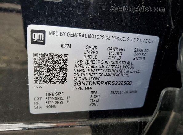 3GN7DNRPXRS232568 2024 CHEVROLET EQUINOX Черный Панорамный вид салона 360°