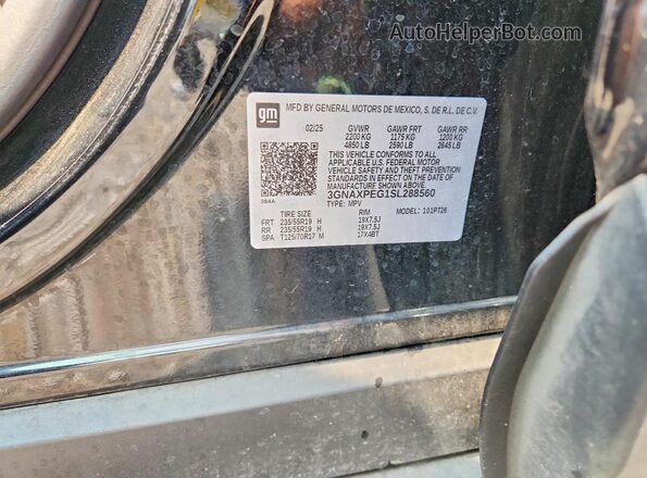 3GNAXPEG1SL288560 2025 CHEVROLET EQUINOX Black VIN sticker view