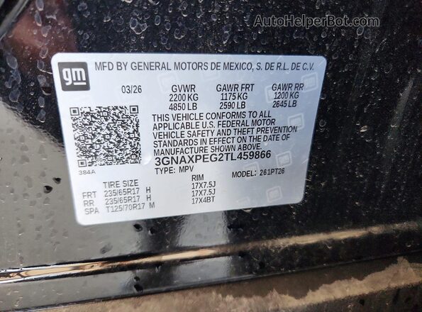 3GNAXPEG2TL459866 2026 CHEVROLET EQUINOX Black Вид підкапотного простору