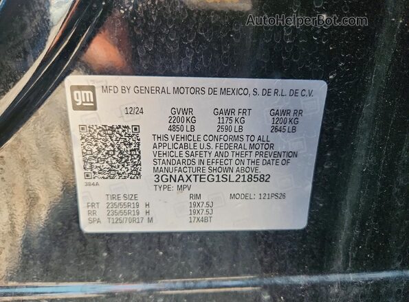 3GNAXTEG1SL218582 2025 CHEVROLET EQUINOX Black Vista del compartimento del motor