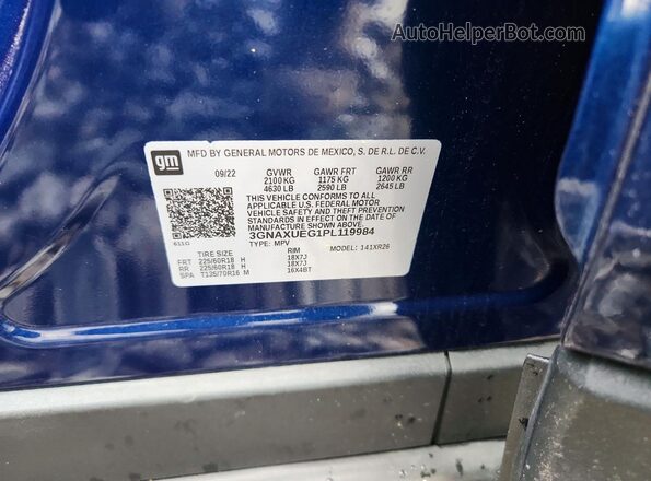 3GNAXUEG1PL119984 2023 CHEVROLET EQUINOX Blue Շարժիչի բաժամունքի տեսք