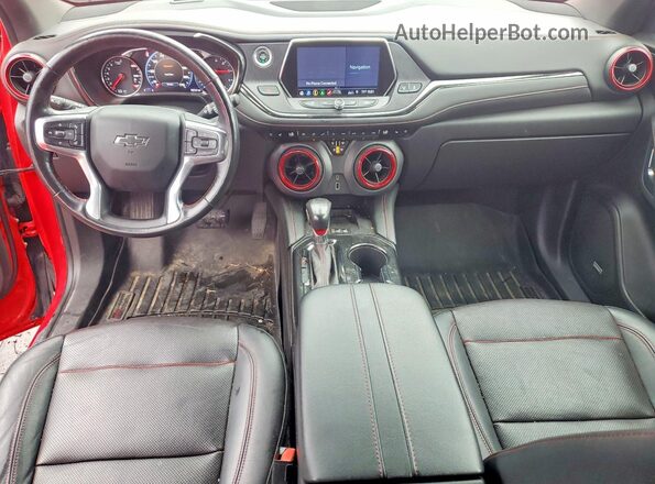 3GNKBJRS3KS683697 2019 CHEVROLET BLAZER Red წინა პანელის ხედი