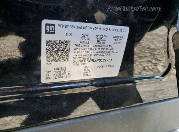3GNKBKRSXPS139923 2023 CHEVROLET BLAZER Черный Панорамный вид салона 360°