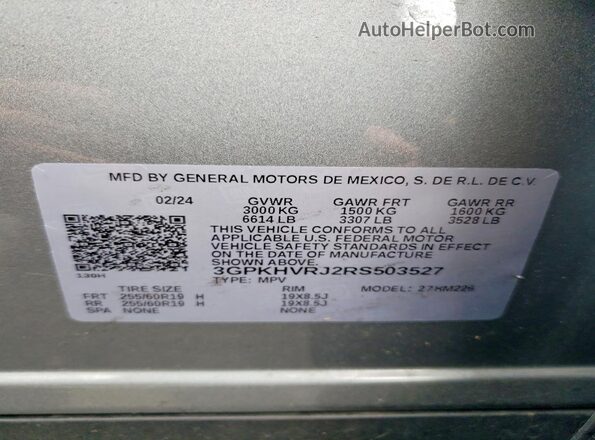3GPKHVRJ2RS503527 2024 HONDA PROLOGUE Gray Вид підкапотного простору