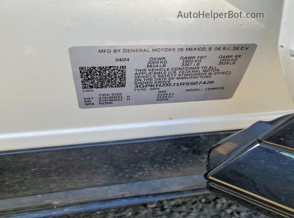 3GPKHZRJ1RS507429 2024 HONDA PROLOGUE White Vista del compartimento del motor
