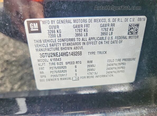 3GTU2NEJ4HG149268 2017 GMC SIERRA Черный Вид подкапотного пространства
