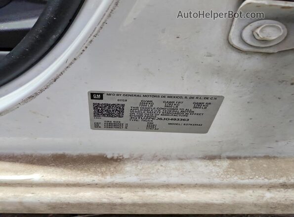 3GTU2PEJ6JG493363 2018 GMC SIERRA Белый Вид подкапотного пространства