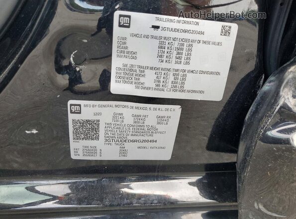 3GTUUDED6RG200494 2024 GMC SIERRA Черный Вид подкапотного пространства
