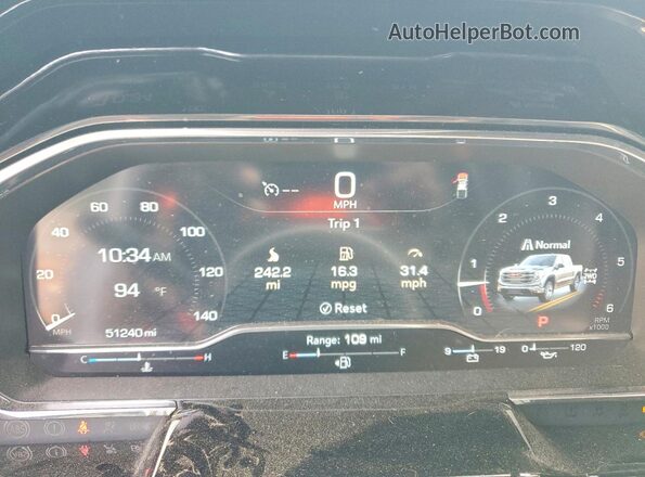 3GTUUDED8PG144958 2023 GMC SIERRA White Вид щитка приладів