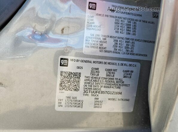 3GTUUFE85TG121694 2026 GMC SIERRA Серый Вид подкапотного пространства