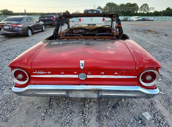 3H15U222816 1963 FORD FALCON Red Vista trasera