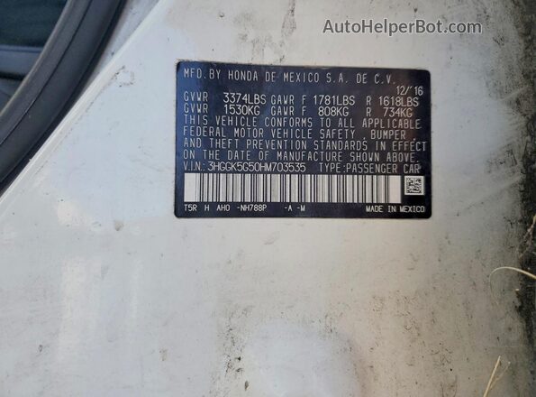 3HGGK5G50HM703535 2017 HONDA FIT Белый Вид подкапотного пространства