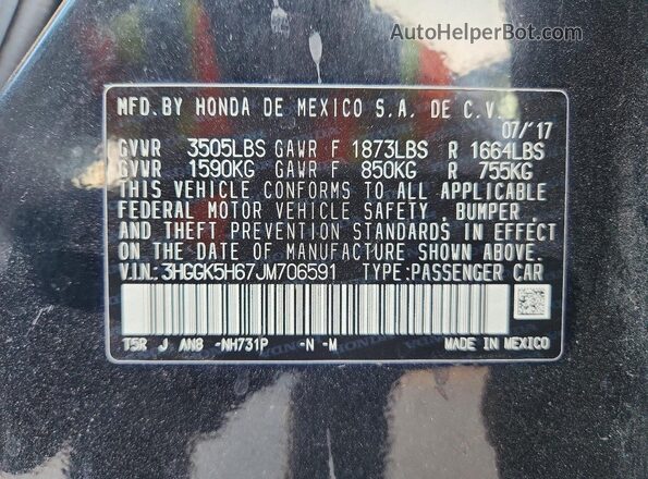 3HGGK5H67JM706591 2018 HONDA FIT Black Vista del compartimento del motor