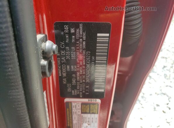 3KPA24AD9ME426273 2021 KIA RIO Red Vista del compartimento del motor