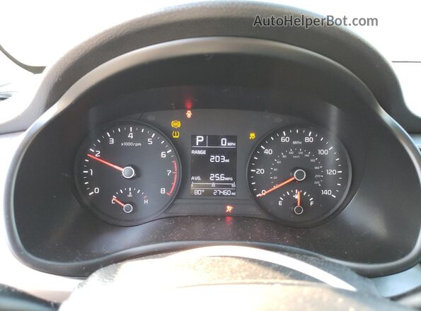 3KPA24AD9PE607796 2023 KIA RIO Red Widok zestawu wskaźników