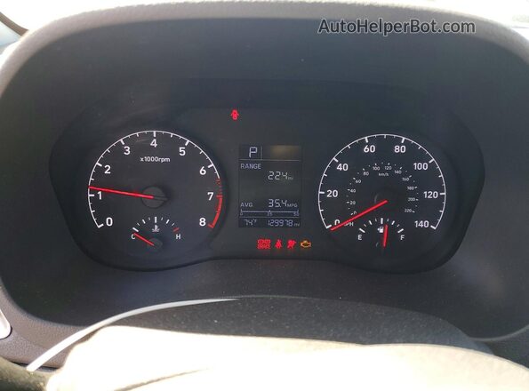3KPC24A32KE086803 2019 HYUNDAI ACCENT Gray Вид щитка приладів