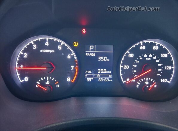 3KPC24A34KE060641 2019 HYUNDAI ACCENT White Widok zestawu wskaźników