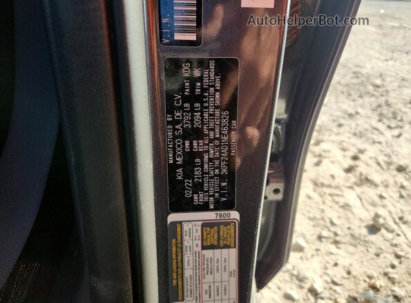 3KPF24AD1NE463826 2022 KIA FORTE Gray Вид підкапотного простору