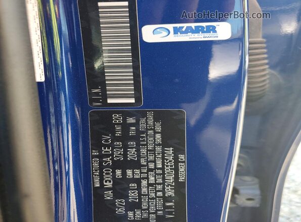3KPF24AD2PE654044 2023 KIA FORTE Blue Շարժիչի բաժամունքի տեսք