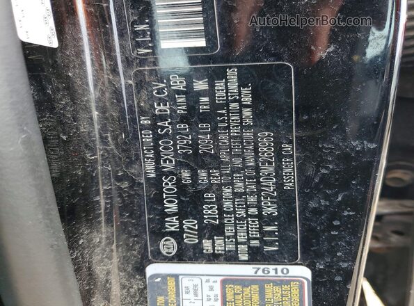 3KPF24AD3ME268969 2021 KIA FORTE Black Engine compartment view