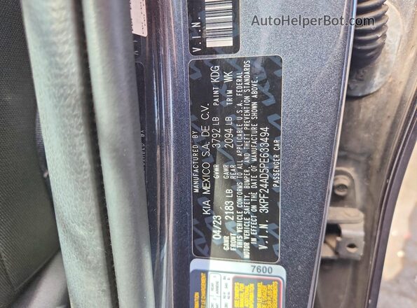 3KPF24AD5PE633494 2023 KIA FORTE Угольный Вид подкапотного пространства