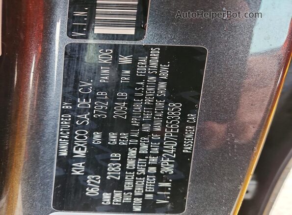 3KPF24AD7PE653858 2023 KIA FORTE Черный Вид подкапотного пространства