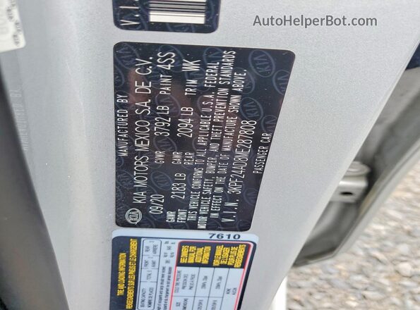 3KPF24AD8ME287808 2021 KIA FORTE Silver Widok komory silnika