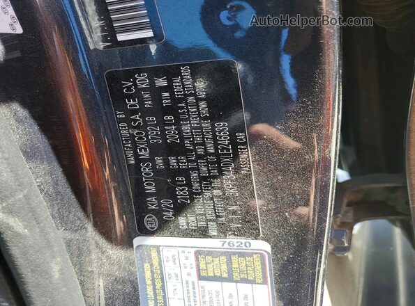 3KPF34ADXLE246639 2020 KIA FORTE Black Widok komory silnika