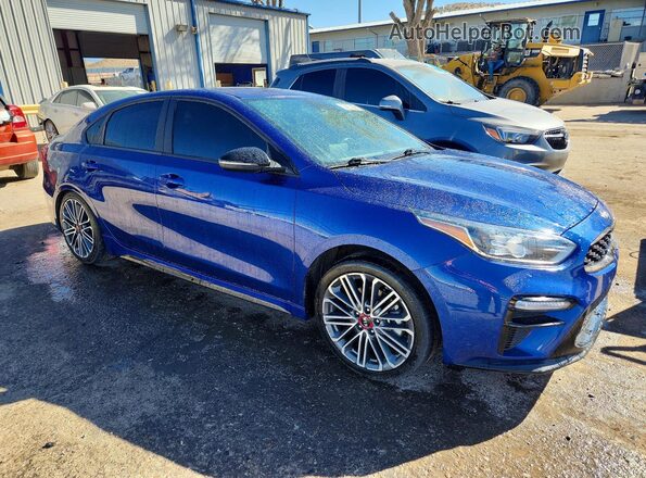 3KPF44AC0ME415282 2021 KIA FORTE Blue Delantero derecho