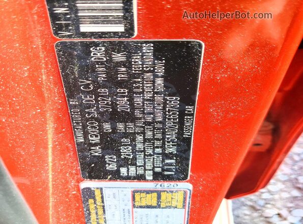 3KPF54AD2PE657369 2023 KIA FORTE Orange VIN կոդի պիտակի տեսք