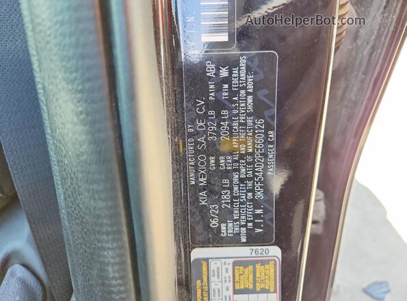 3KPF54AD2PE660126 2023 KIA FORTE Черный Вид наклейки с VIN-кодом