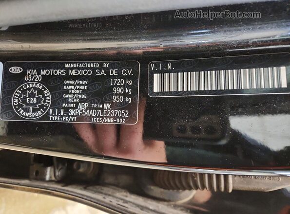 3KPF54AD7LE237052 2020 KIA FORTE Black Widok komory silnika