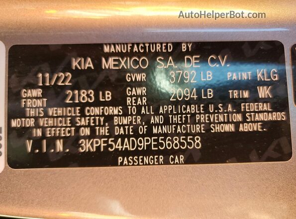 3KPF54AD9PE568558 2023 KIA FORTE Silver Engine compartment view