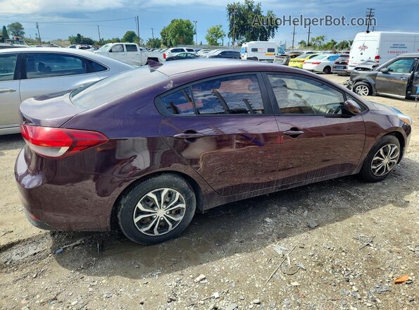 3KPFK4A70HE006441 2017 KIA FORTE Burgundy უკანა მარჯვენა