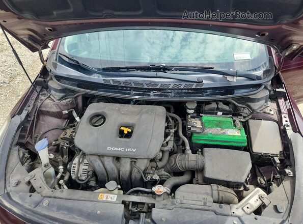 3KPFK4A70HE006441 2017 KIA FORTE Burgundy ძრავის განყოფილების ხედი