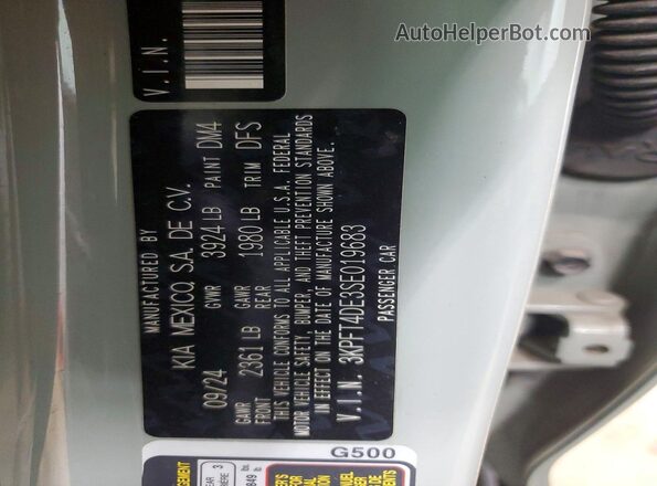 3KPFT4DE3SE019683 2025 KIA K4 Gray ძრავის განყოფილების ხედი