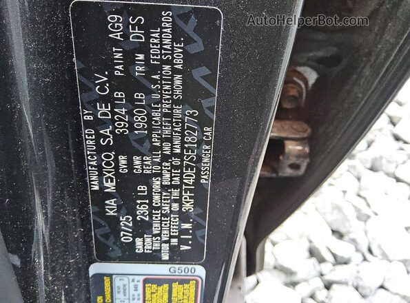 3KPFT4DE7SE182773 2025 KIA K4 Black Շարժիչի բաժամունքի տեսք