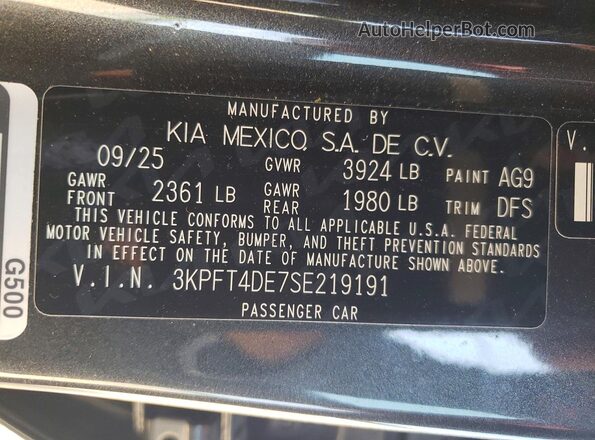3KPFT4DE7SE219191 2025 KIA K4 Серый Вид подкапотного пространства