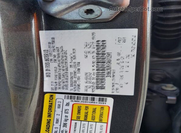 3LN6L2G91GR613591 2016 LINCOLN MKZ Gray Vista del compartimento del motor