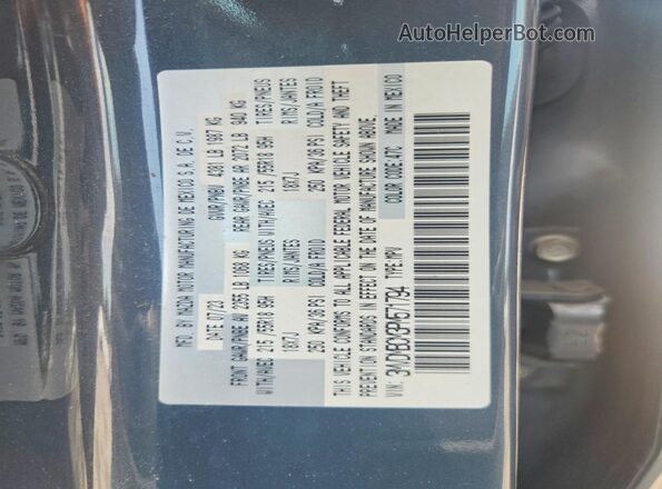 3MVDMBCM3PM571794 2023 MAZDA CX-30 Синий Вид наклейки с VIN-кодом