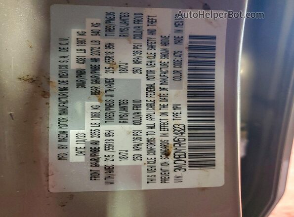 3MVDMBDM1RM614823 2024 MAZDA CX-30 Silver Вид наклейки з VIN-кодом